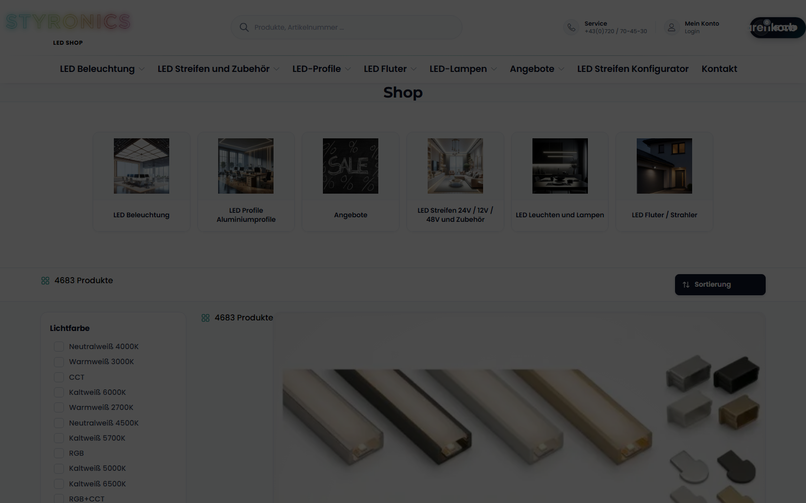 Webdesign Referenz Styronics - Alle Kategorien entdecken